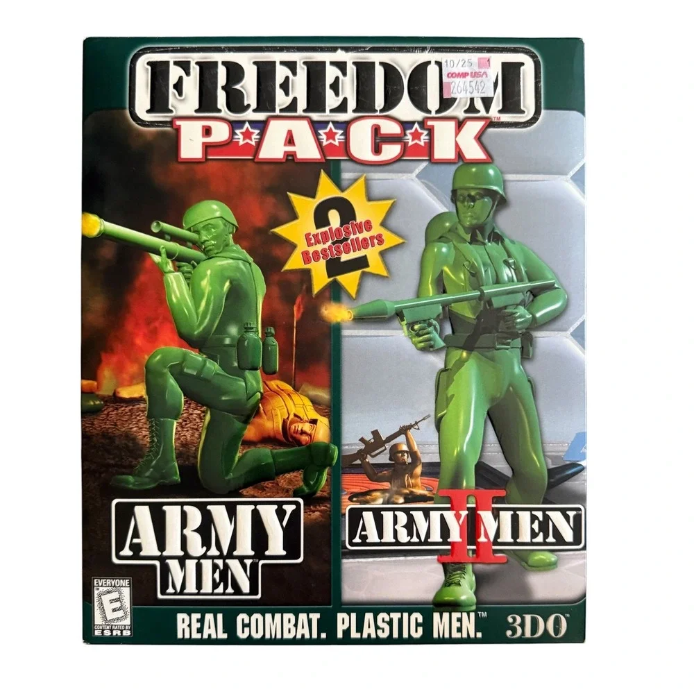 3DO Freedom Pack PC Game Bundle Army Men I & II Windows 95/98 Big Box Green New